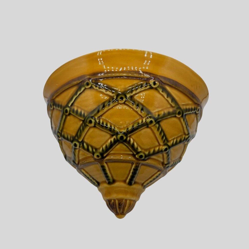 Tuscan Gold Made in Italy Ceramic Wall Art/ Planter  Sconce Rare